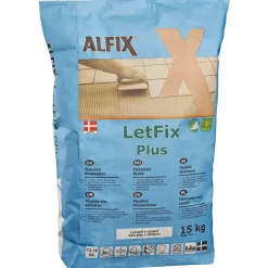 Fliseklæb & Fugemasse ^ Alfix LETFIX PLUS FLISEKLÆB 15 KG LYSEGRÅ