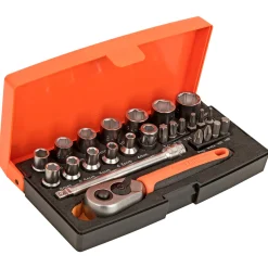 Fastnøgle ^ Bahco TOPNØGLESÆT 1/4" 25 DELE