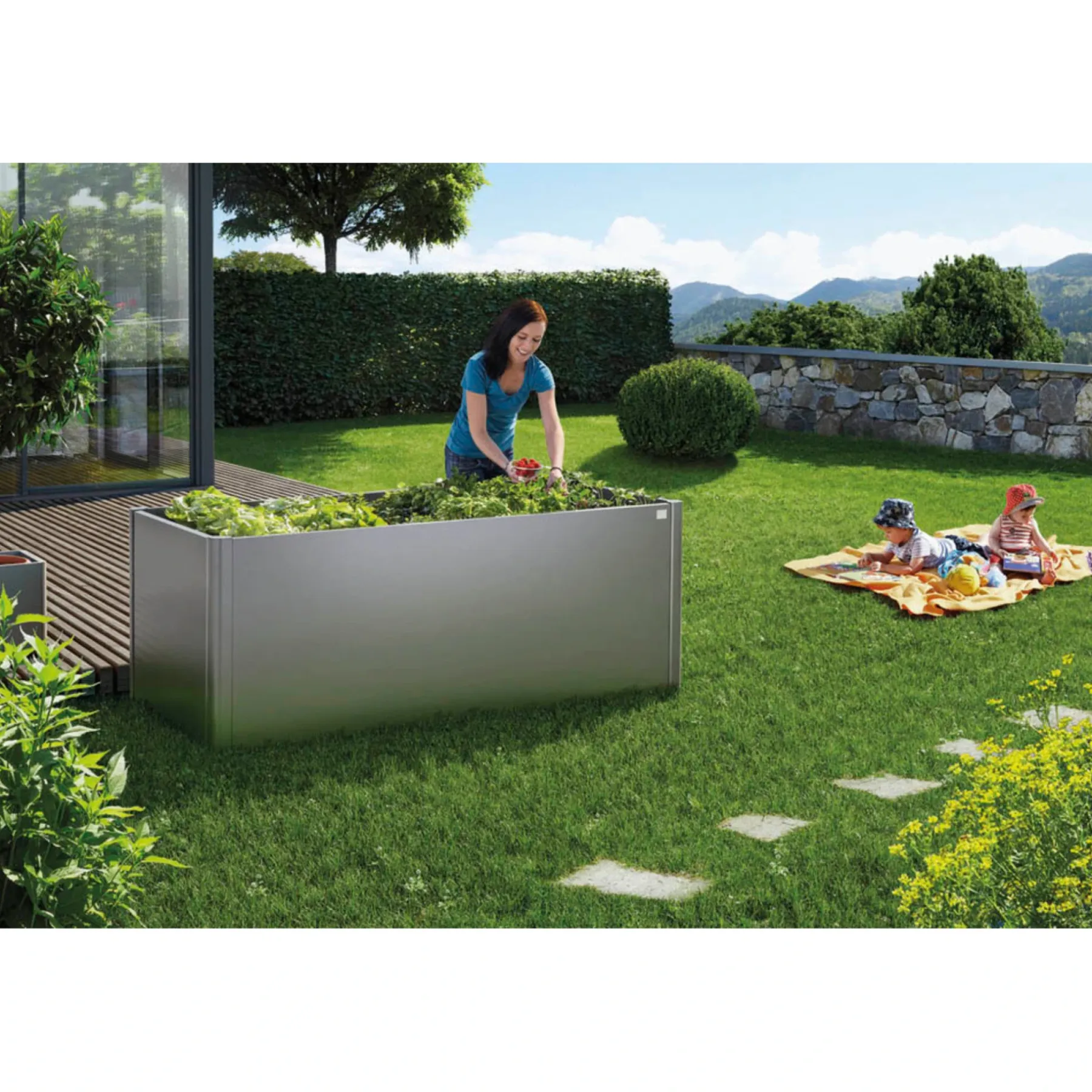 Højbede & Plantekasser ^ Biohort 1X1 HØJBED KVARTSGRÅ METALLIC 77 X 102 X 102 CM