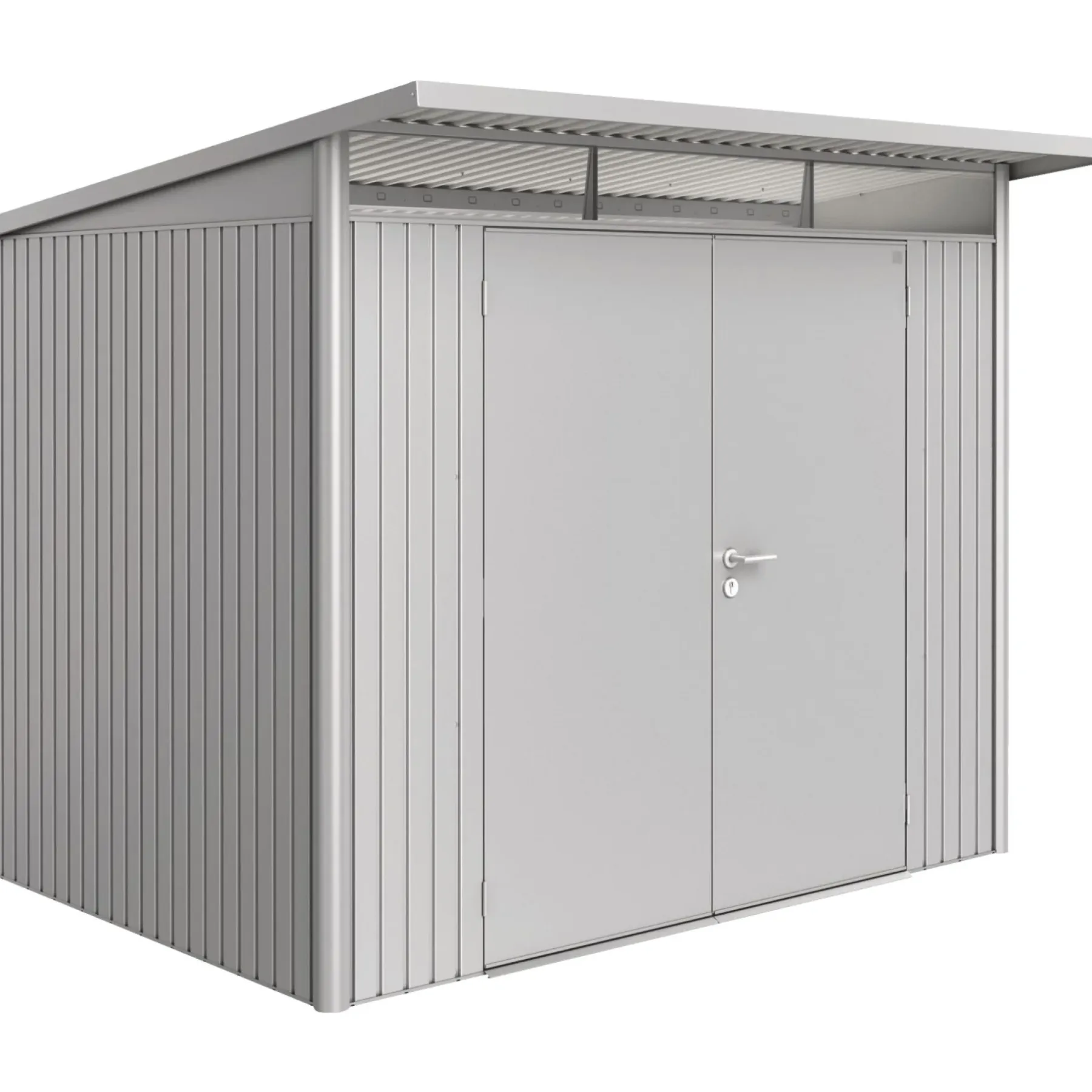 Stålskure ^ Biohort AVANTGARDE A1 REDSKABSRUM SØLV METALLIC 3,96 M2