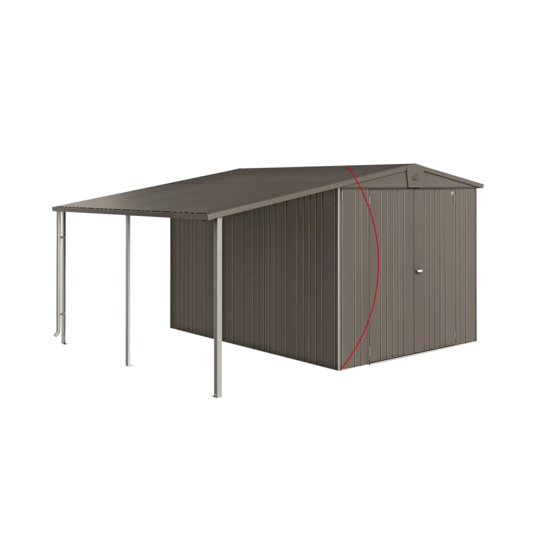 Stålskure ^ Biohort EUROPA STR. 6 REDSKABSRUM KVARTSGRÅ METALLIC 7,32 M2