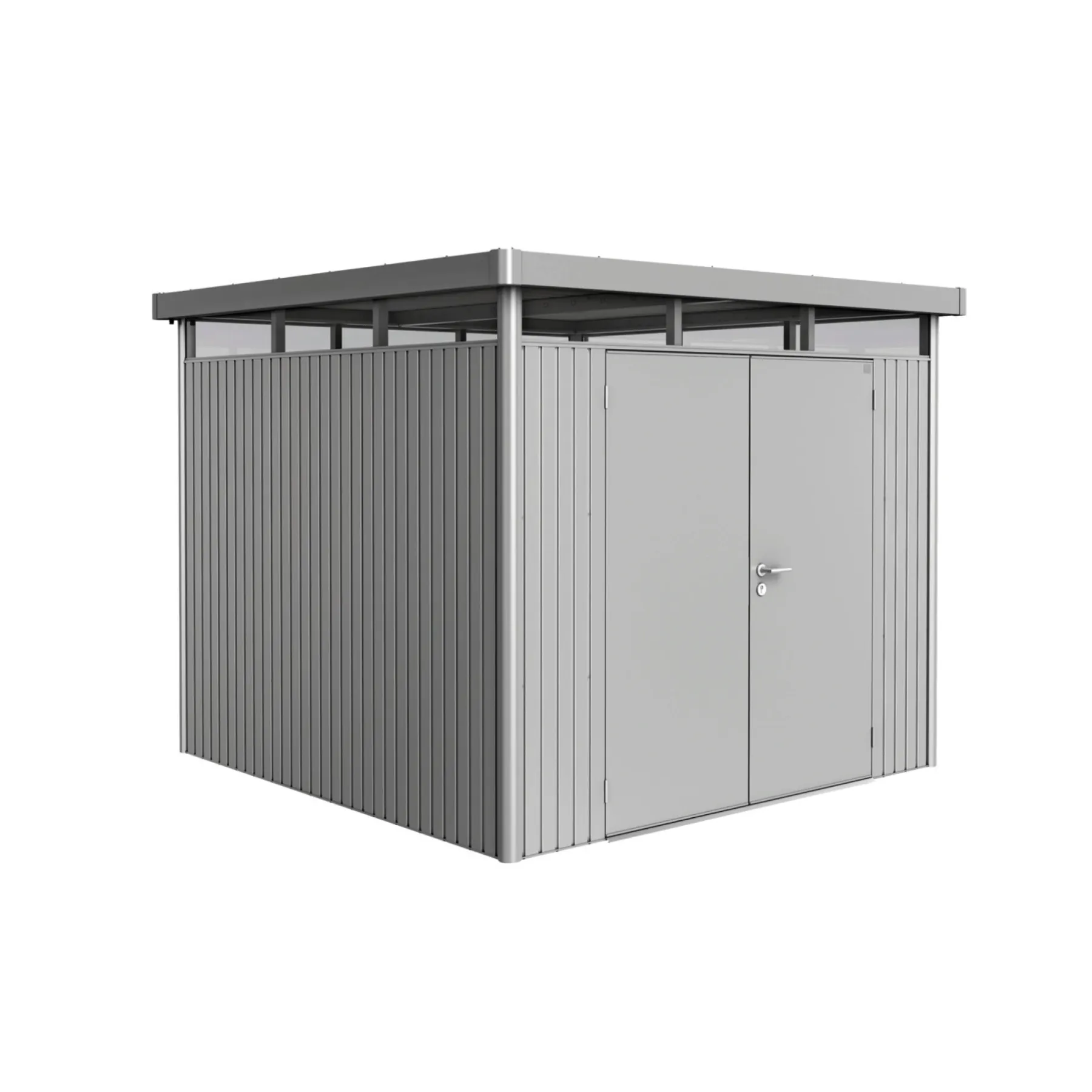Stålskure ^ Biohort HIGHLINE H4 REDSKABSRUM SØLV METALLIC 7,56 M2