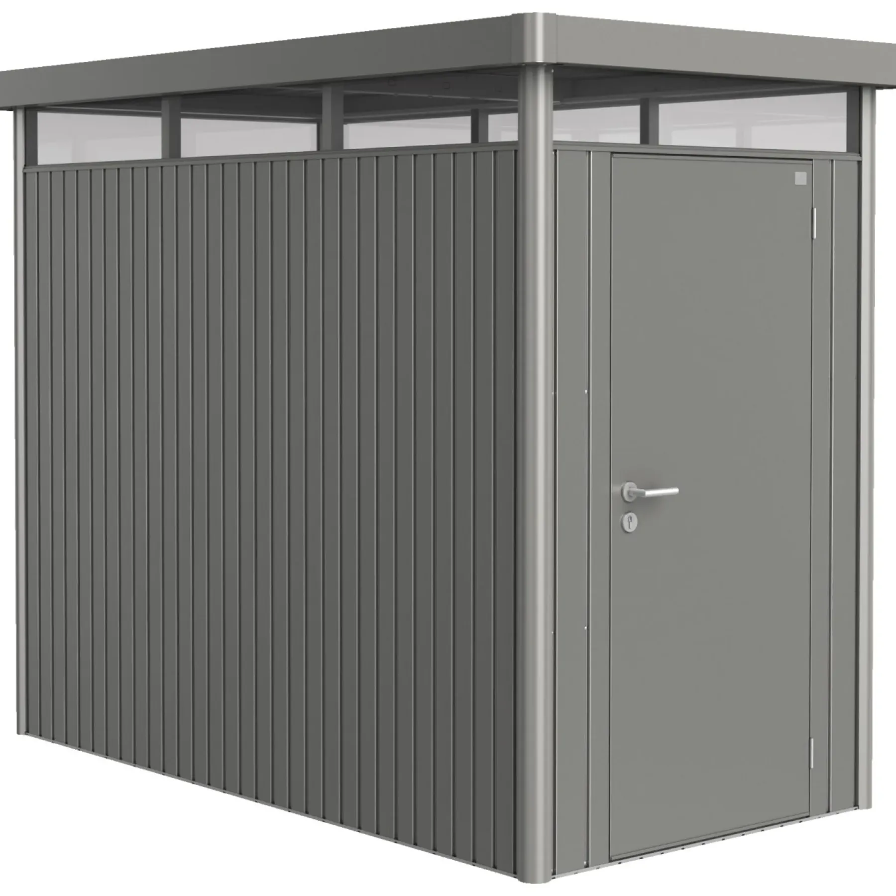 Stålskure ^ Biohort HIGHLINE HS REDSKABSRUM KVARTSGRÅ METALLIC 4,26 M2