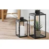 Boligindretning ^ Boliginteriør BOLIGINTERIØR METAL LANTERNESÆT H25/H35 CM SORT