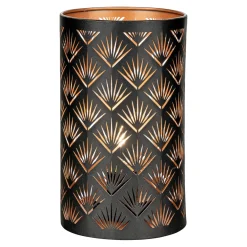 BOLIGINTERIØR LED CARSTEN LANTERNE Ø12 CM SORT/KOBBER>Boliginteriør Hot