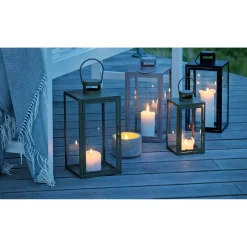 BOLIGINTERIØR METAL LANTERNESÆT H25/H35 CM GRØN>Boliginteriør New