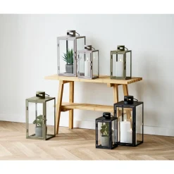 BOLIGINTERIØR METAL LANTERNESÆT H25/H35 CM GRØN>Boliginteriør New