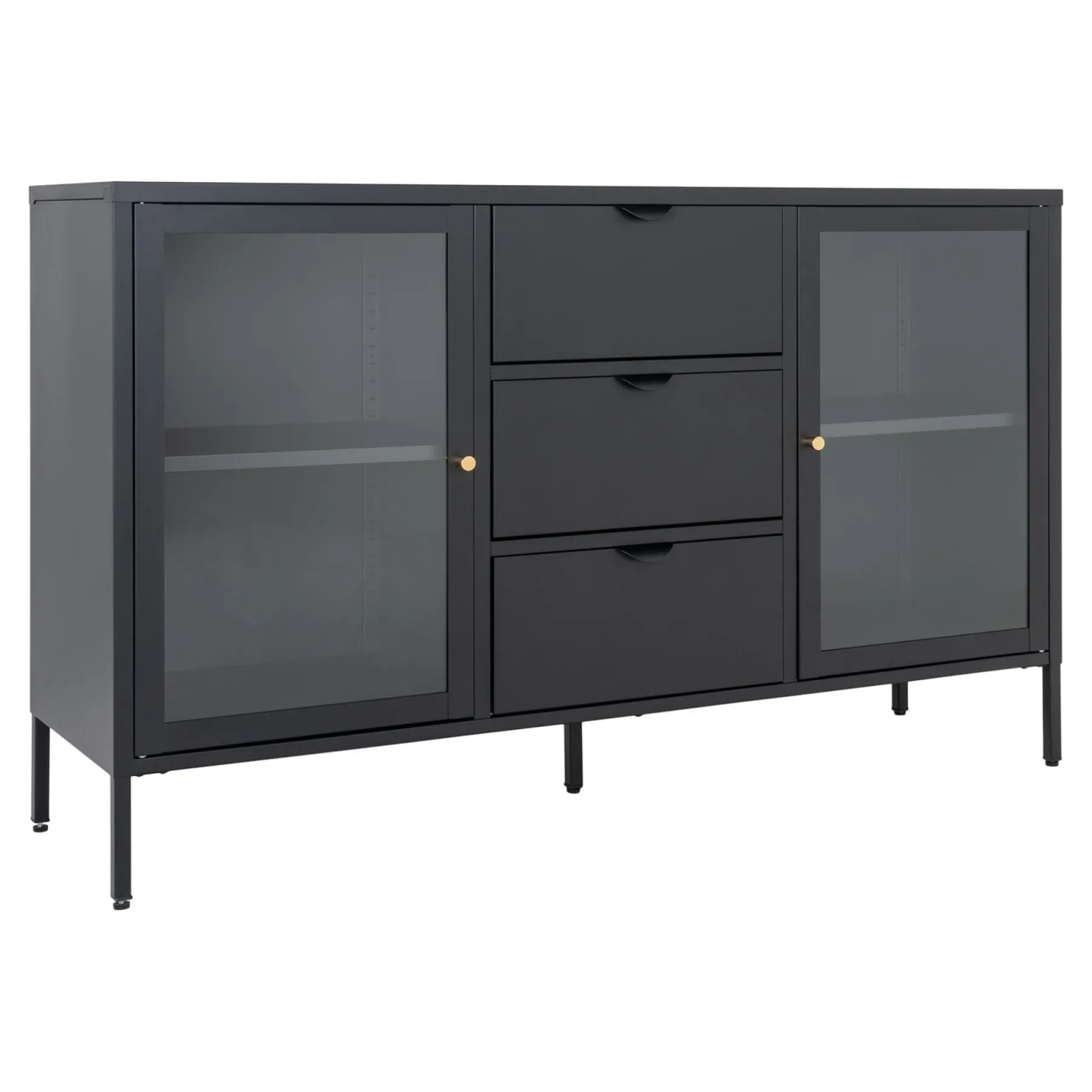 BOLIGINTERIØR NELA SKÆNK SORT 85 X 140 X 40 CM>Boliginteriør Discount