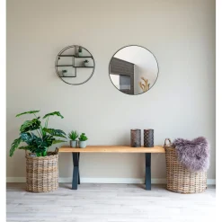 BOLIGINTERIØR RUND HYLDE SORT 47.50 X 10 X 47.50 CM>Boliginteriør Online