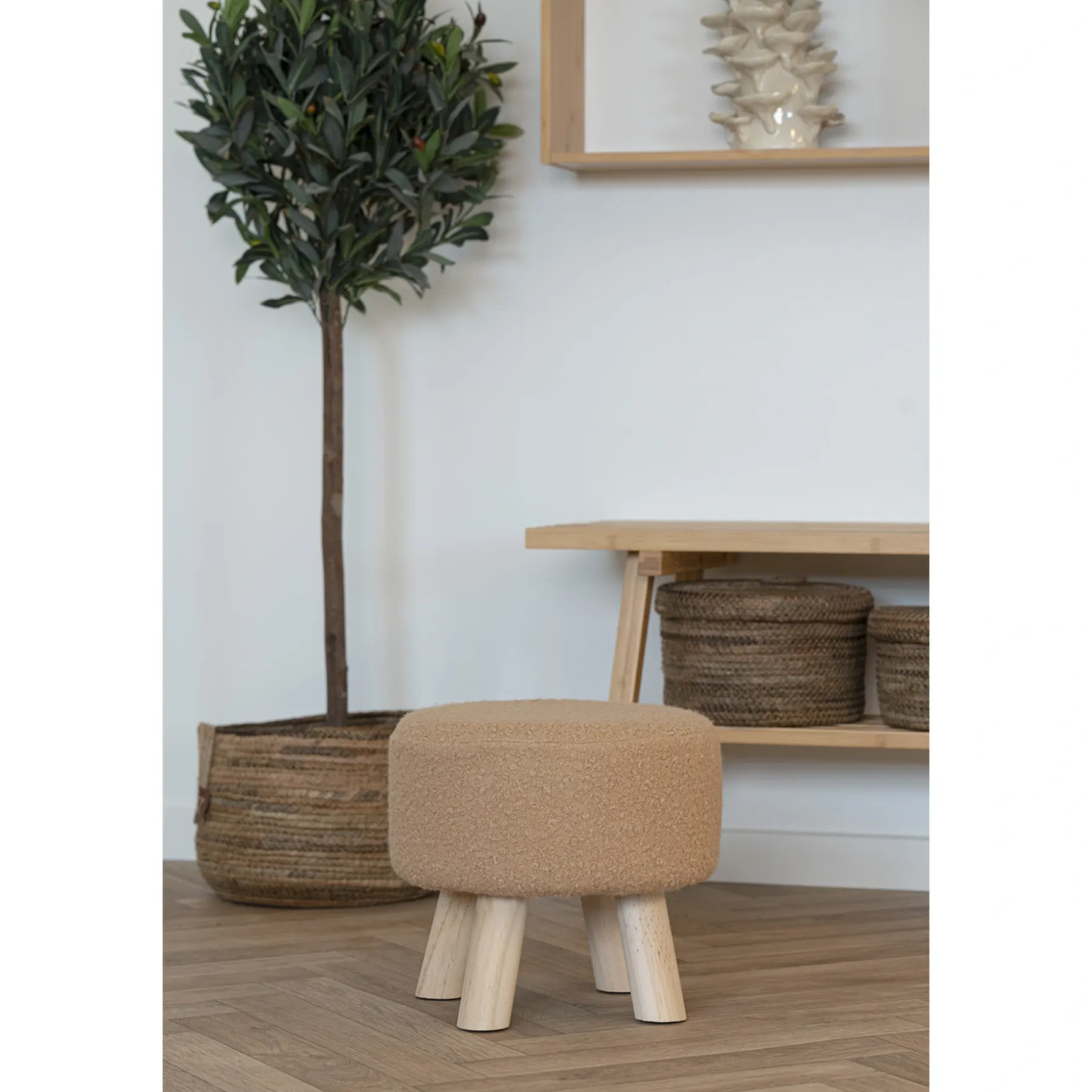 BOLIGINTERIØR TABURET SAND 29 X 31 X 31 CM>Boliginteriør