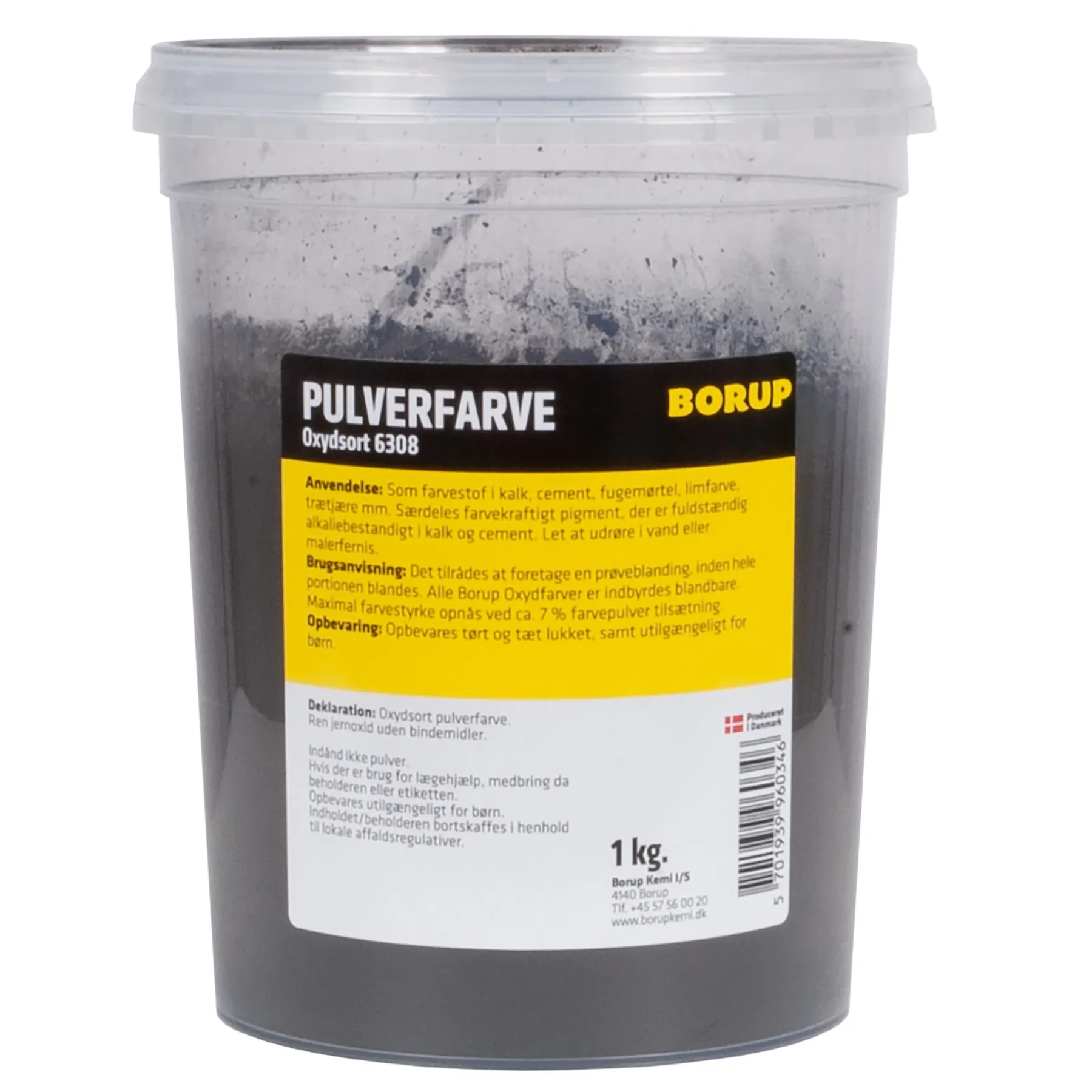 Maling Udendørs ^ Borup 6308 OXYDFARVE 1 KG SORT