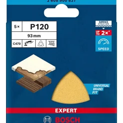 Tilbehør Elværktøj ^ Bosch EXPERT C470 DELTA 93MM MELLEM SLIBEBLAD 120 5 STK