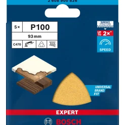 Tilbehør Elværktøj ^ Bosch EXPERT C470 DELTA 93MM MELLEM SLIBEBLAD 100 5 STK