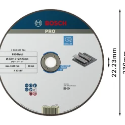 Tilbehør Elværktøj ^ Bosch LIGE, 3MM SKÆRESKIVE 230MM 1 STK