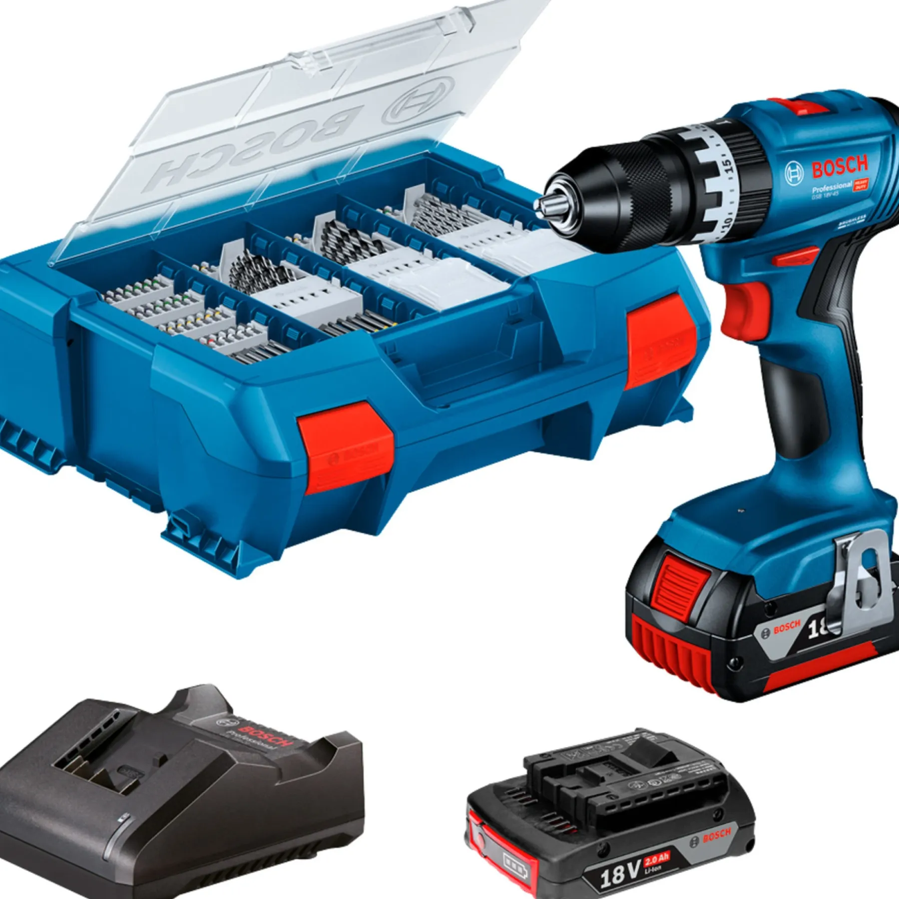 GSB 18V-45 SLAGBOREMASKINE AKKU MED BATTERI OG LADER>Bosch PRO Outlet