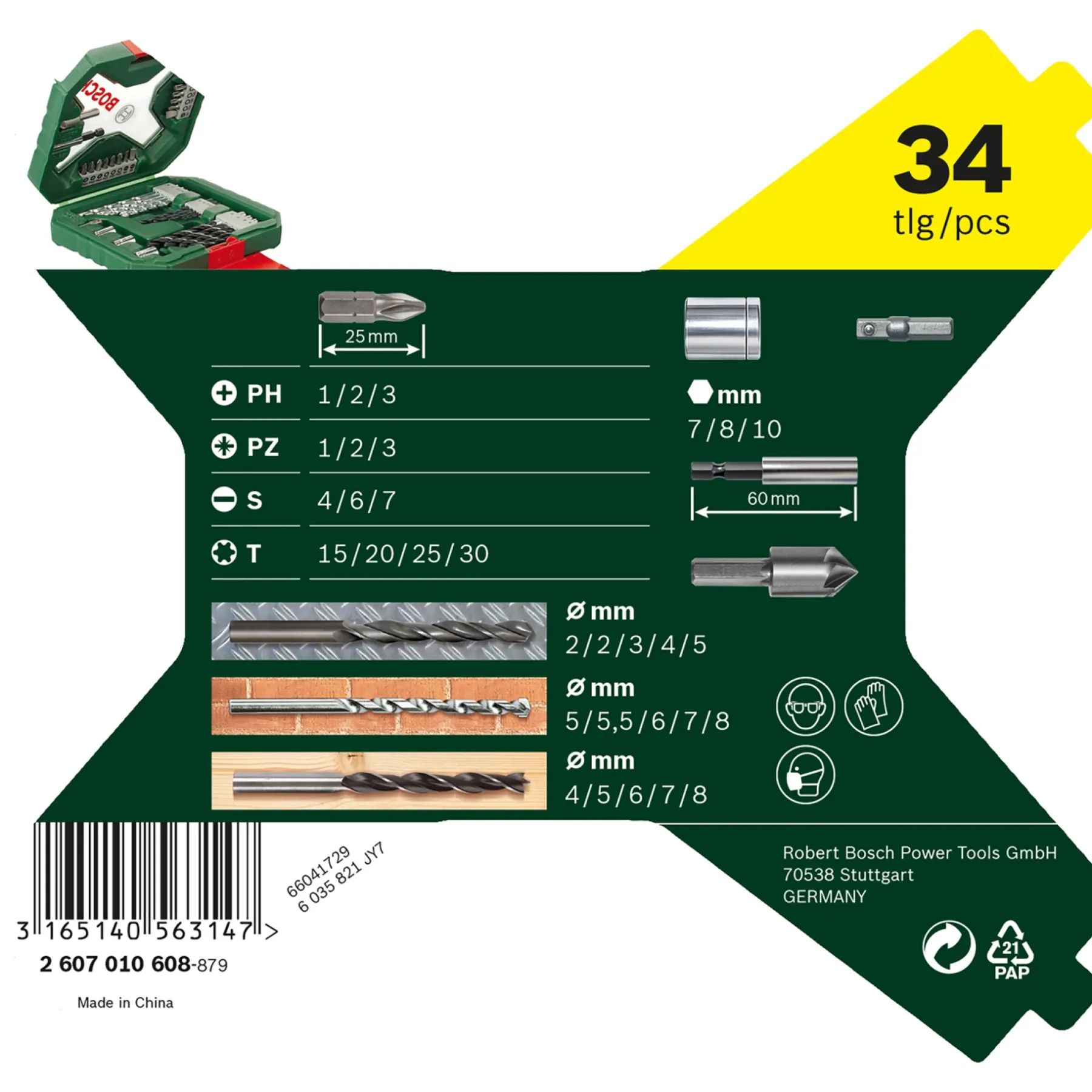 PROMOLINE 2607010608 BOR-/BITSSÆT 34 DELE>Bosch Sale