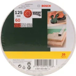 Tilbehør Elværktøj ^ Bosch PROMOLINE EXC SLIBERONDEL Ø125 MM K60 25 STK