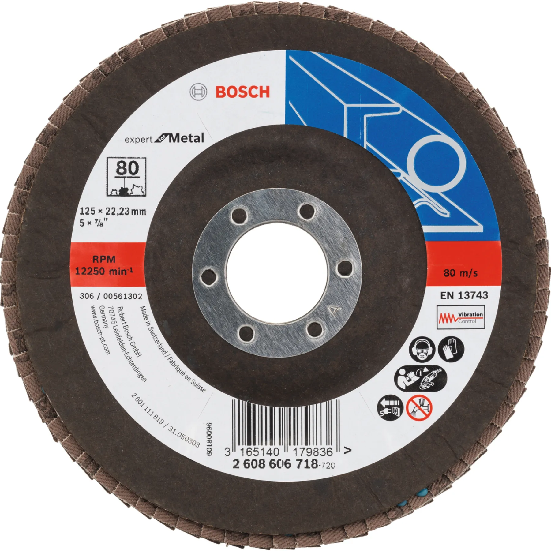 SKRÅ Ø125MM SLIBERONDEL 80 1 STK>Bosch PRO