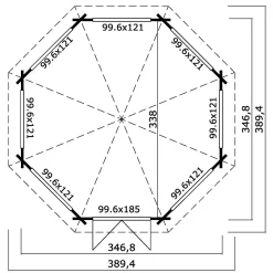 Bjælkehytter ^ BYGNORDIC HELLA PAVILLON 9,46 M2