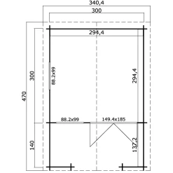 Bjælkehytter ^ BYGNORDIC SVERRE HYTTE 8,67 M2