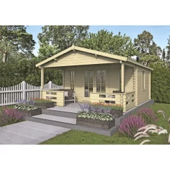 Bjælkehytter ^ BYGNORDIC TOKA STANDARD HYTTE 15,5 + 8,6 M2