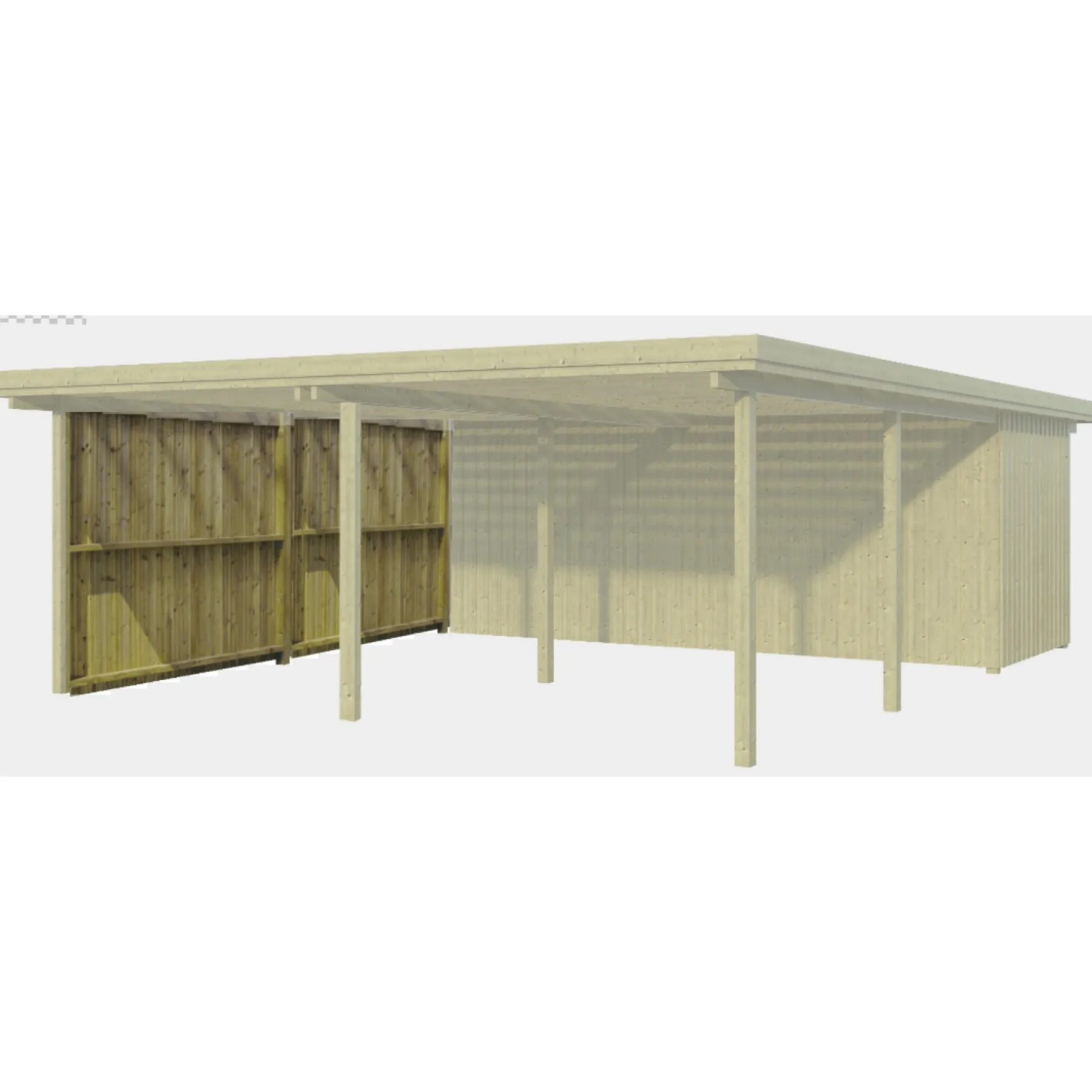 Carporte ^ BYG-SELV LYNGE 2.1 INKL. BEKLÆDNING CARPORT 48 M2