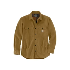 Trøjer & T-Shirts ^ Carhartt CANVAS FLEECE-LINED SHIRT JACKET SKJORTEJAKKE M BRUN