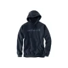 Trøjer & T-Shirts ^ Carhartt MARQUETTE LOGO SWEATSHIRT HÆTTETRØJE S NAVY BLÅ