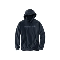 Trøjer & T-Shirts ^ Carhartt MARQUETTE LOGO SWEATSHIRT HÆTTETRØJE S NAVY BLÅ