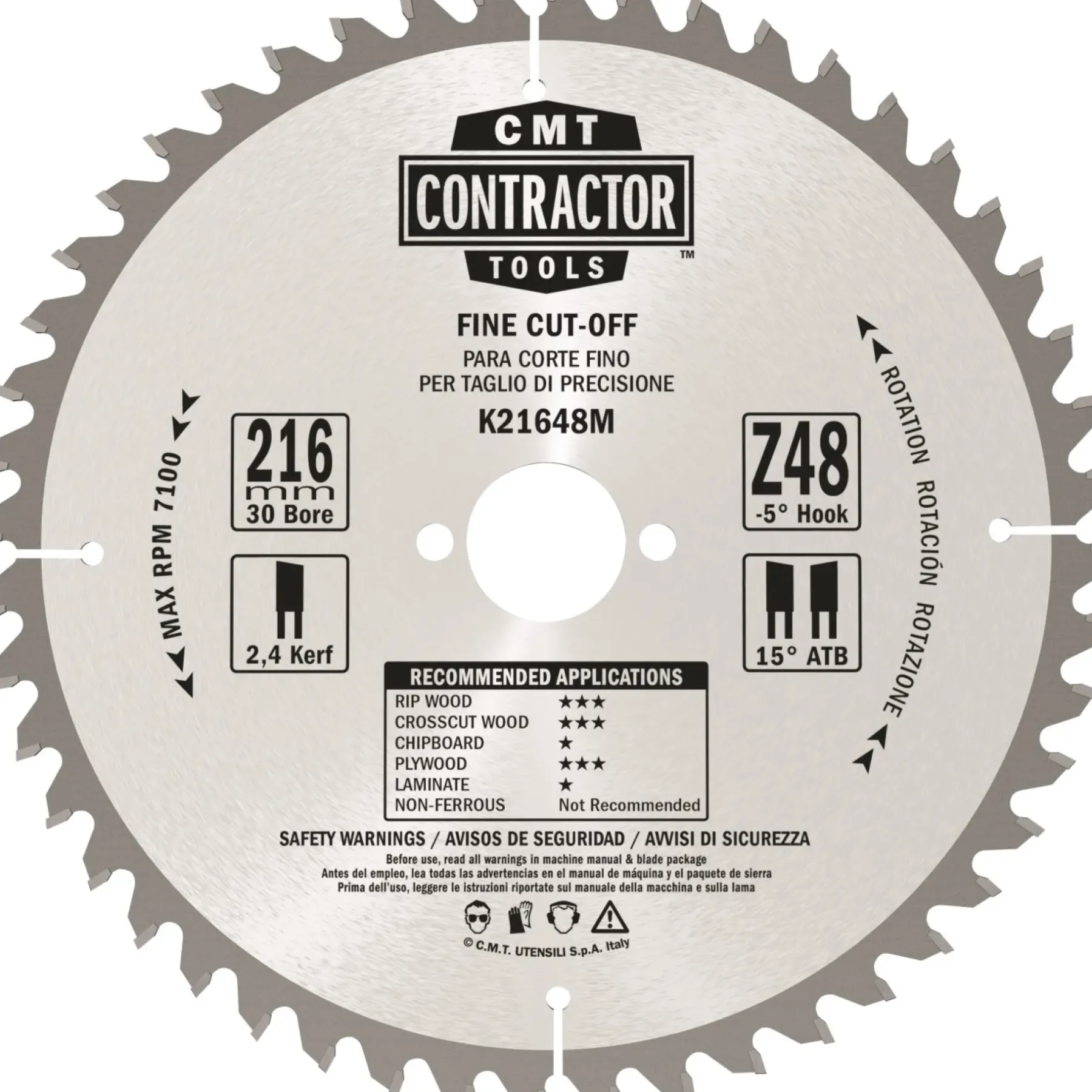 Tilbehør Elværktøj ^ CMT Z24-48-48 W C RUNDSAVKLINGESÆT 216X30 MM