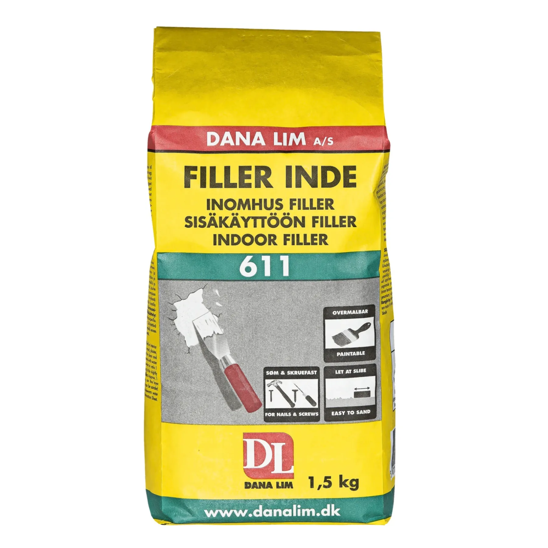 Spartelmasser ^ Dana Lim 611 SPARTELMASSE/FILLER 1,5 HVID