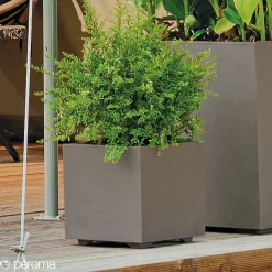 Havekrukker ^ Deroma MILLENIUM 208-622 PLANTEKASSE PLASTIK SANDSTEN 39X39X39 CM