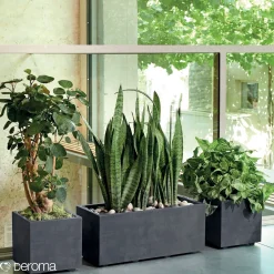 Havekrukker ^ Deroma MILLENIUM 208-610 PLANTEKASSE PLASTIK ANTRACITGRÅ L79 CM
