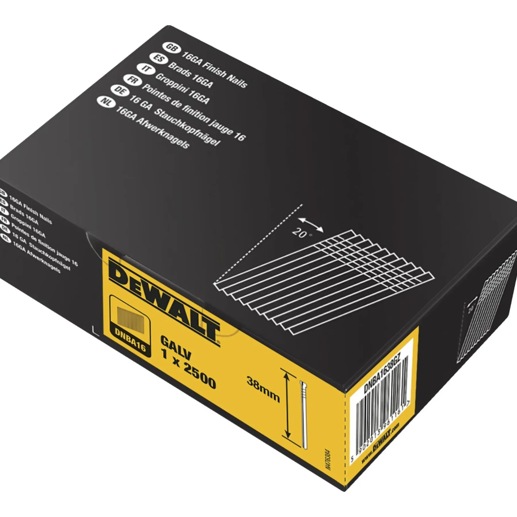 16GA DYKKER 38 MM GALVANISERET 2500 STK>Dewalt Hot