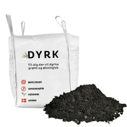ØKOLOGÍSK OG SPAGNUMFRI BIGBAG PILEKOMPOST 1500 L>DYRK New