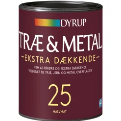 Træ- & Metalmaling ^ Dyrup 25 EKSTRA DÆKKENDE TRÆ- OG METALMALING 750 ML HVID, NCS 0502-Y