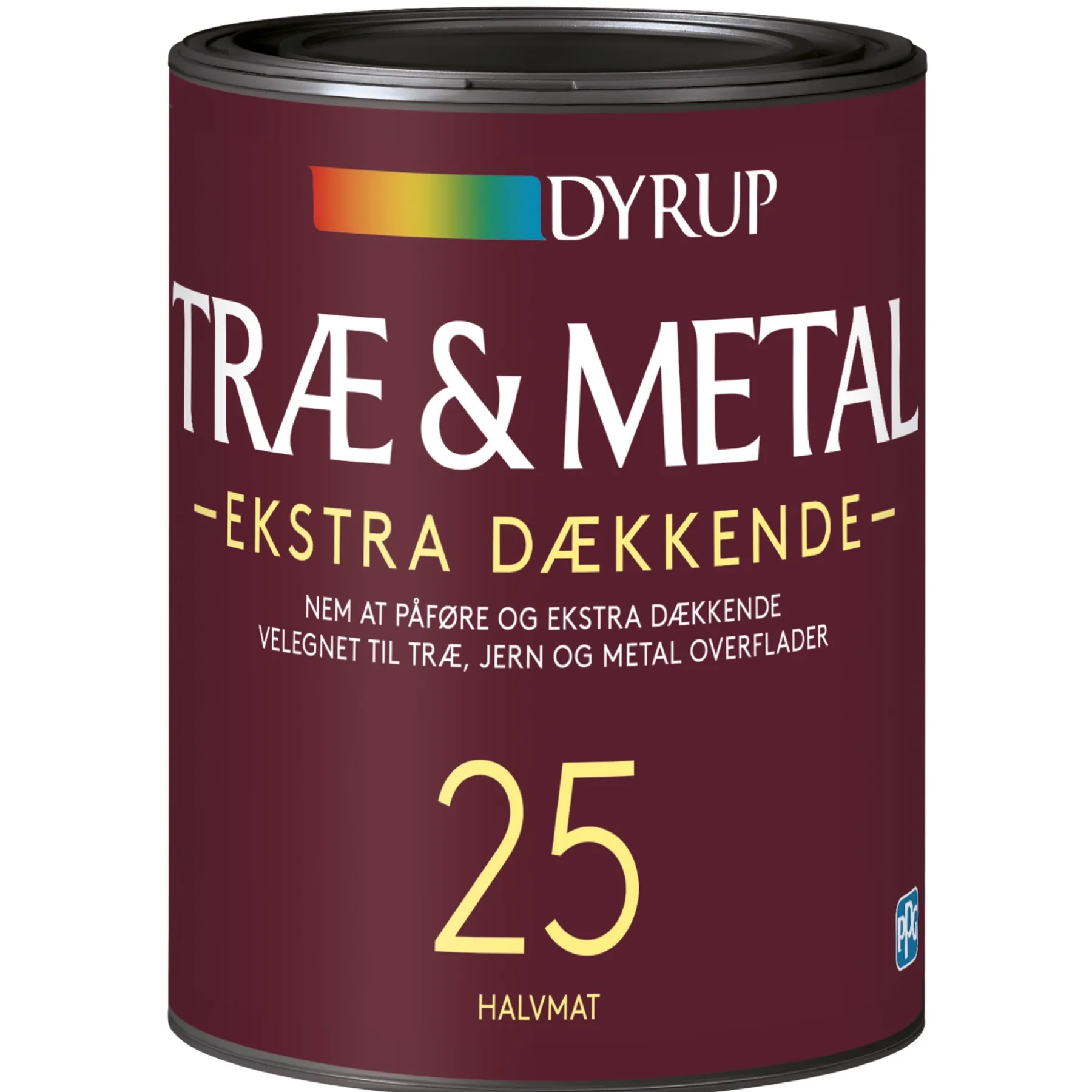 Træ- & Metalmaling ^ Dyrup 25 EKSTRA DÆKKENDE TRÆ- OG METALMALING 750 ML HVID, NCS 0502-Y