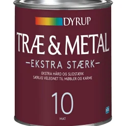 Træ- & Metalmaling ^ Dyrup 10 EKSTRA STÆRK TRÆ- OG METALMALING 1 L HVID