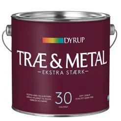 30 EKSTRA STÆRK TRÆ- OG METALMALING 2,25 L HVID>Dyrup Best