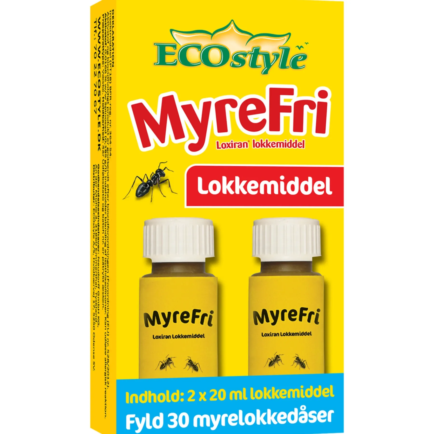 Bekæmpelsesmidler ^ ECOstyle TIL LOKKEDÅSER KONCENTRAT MYREFRI 2X20 ML