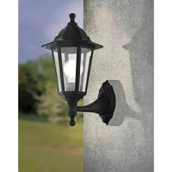 DUANERA UDENDØRS VÆGLAMPE SORT/KLAR 28W>Eglo Outlet