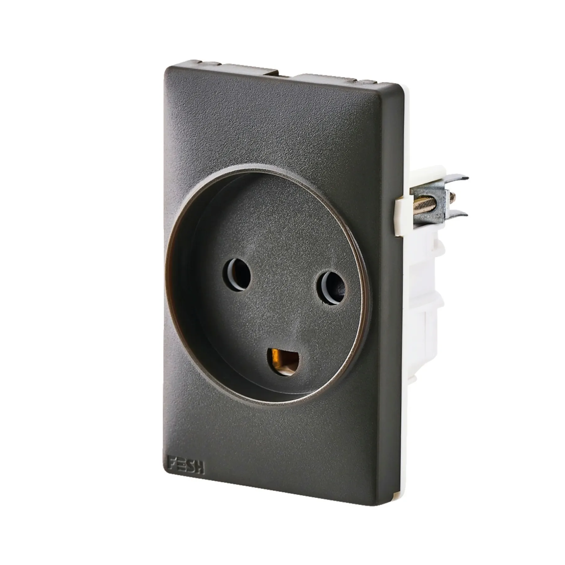 Stikkontakter & Afbrydere ^ FESH SWITCH CURVELINE STIKKONTAKT KOKSGRÅ 1,5 MODUL M/JORD