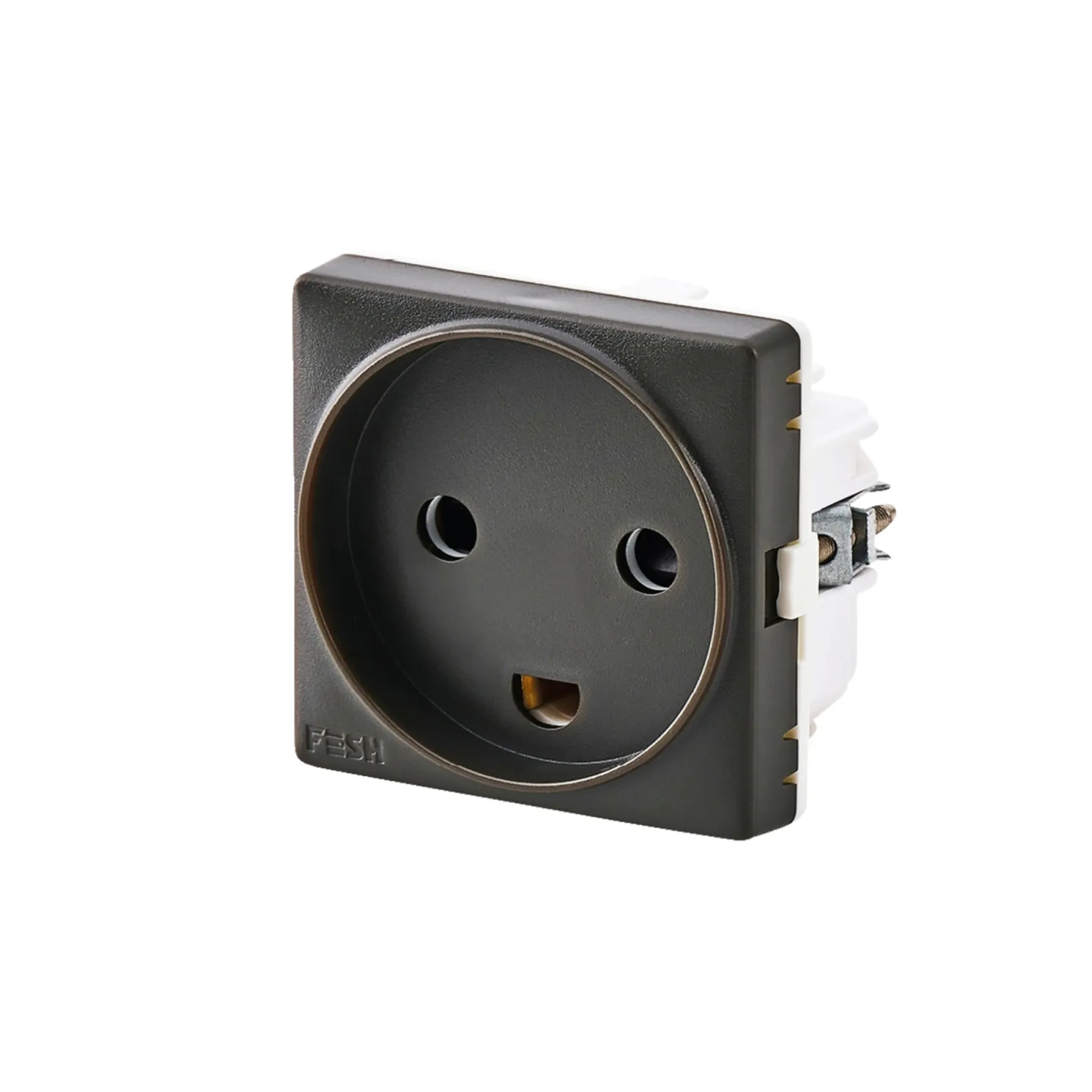 Stikkontakter & Afbrydere ^ FESH SWITCH CURVELINE STIKKONTAKT KOKSGRÅ 1,0 MODUL M/JORD