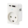 SWITCH CURVELINE - 2 X USB STIKKONTAKT HVID 1,5 MODUL M/JORD>FESH Sale