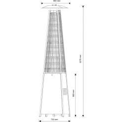 Terrassevarmere ^ F&H Com PYRAMIDE TERRASSEVARMER SORT 5000-12000 WATT