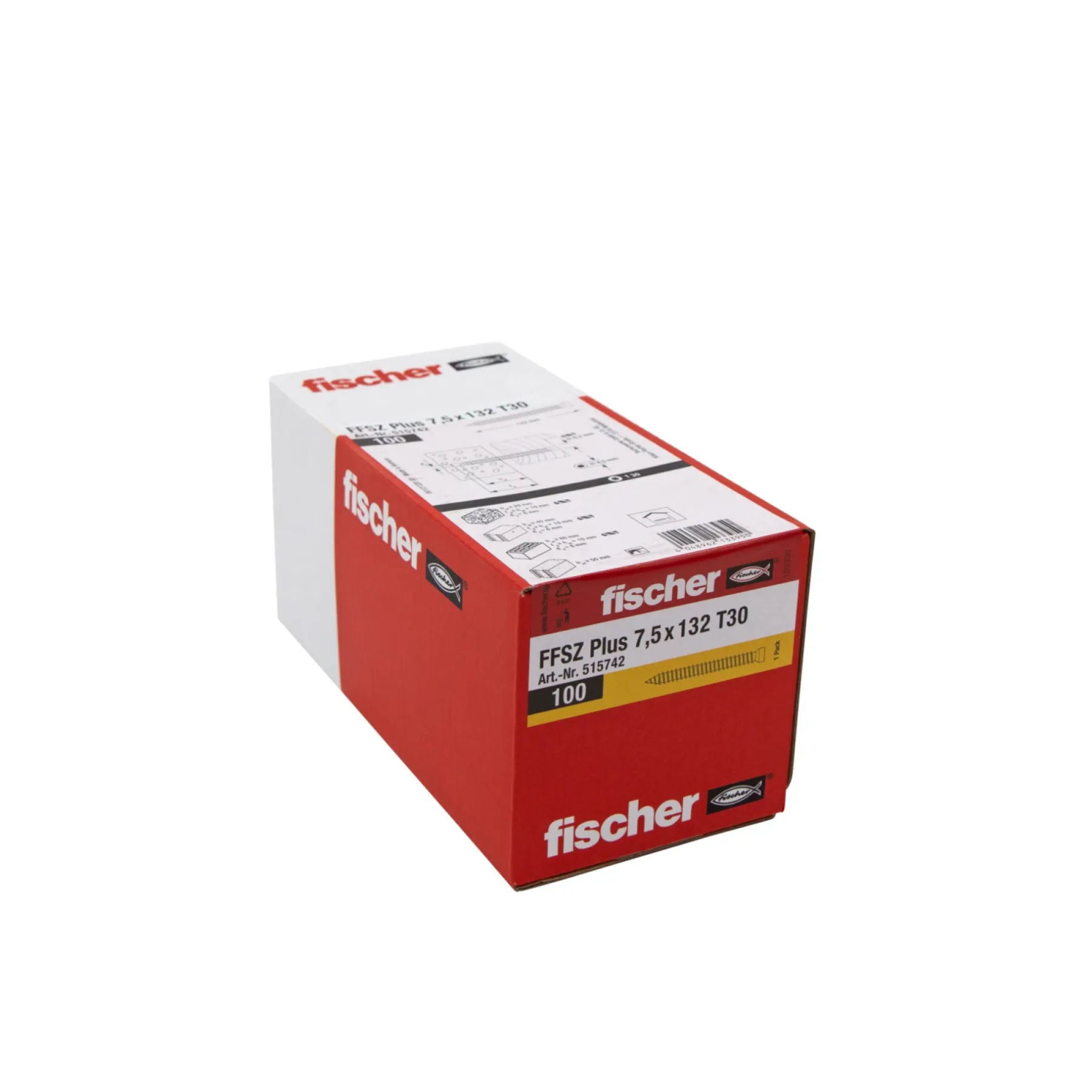 Skruer ^ FISCHER FFSZ KARMSKRUE 7,5X132 MM 100 STK.
