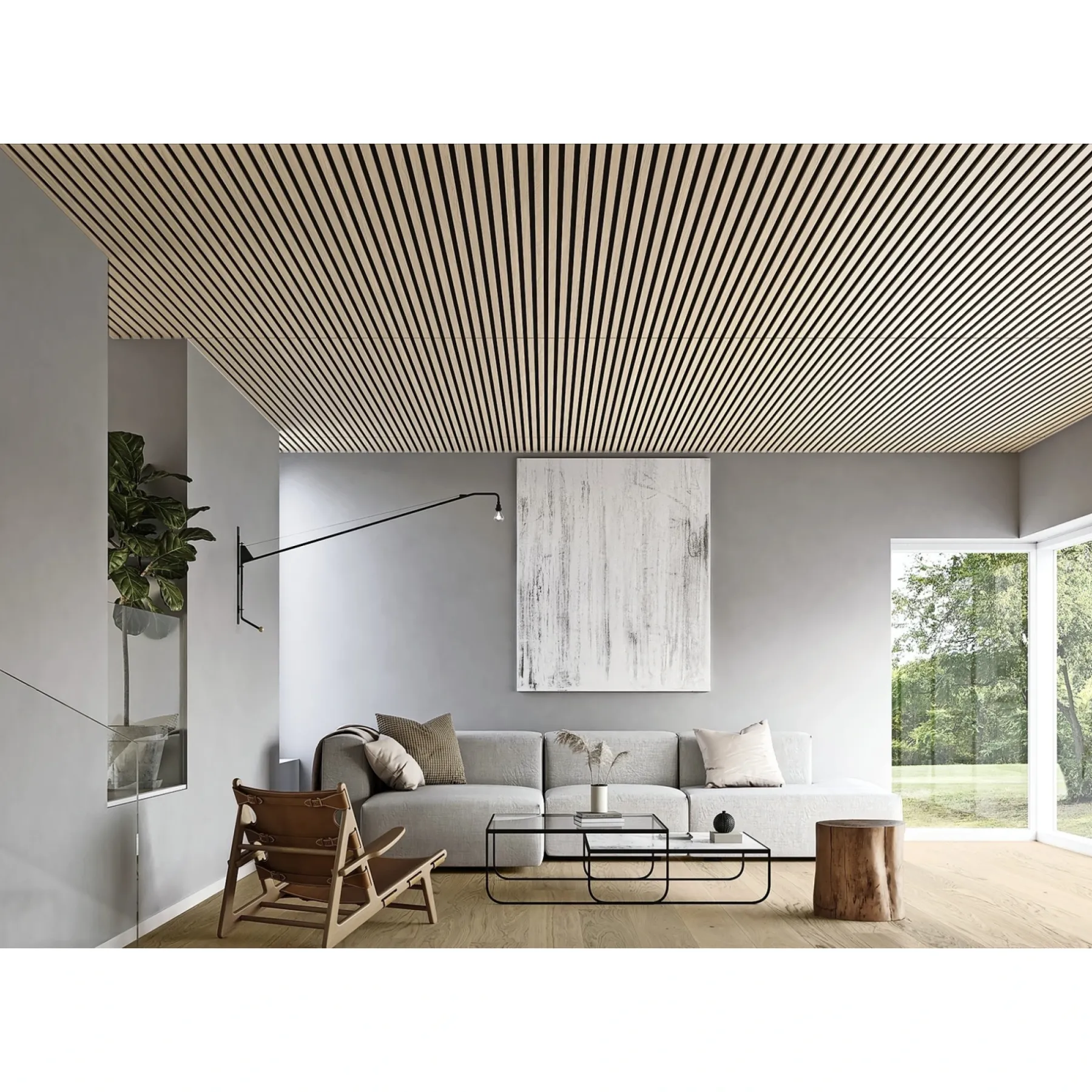 Akustikpanel ^ Forzes ACOUSTICS AKUSTIKPLADE LYS EG / SORT AKUSTIKPLADE 43 X 600 X 2400 MM