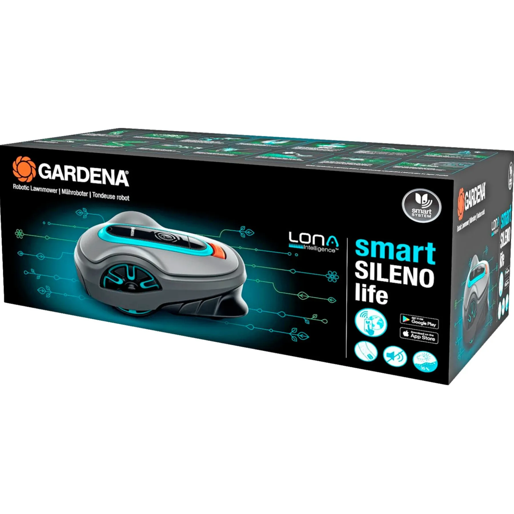 Robotplæneklippere ^ Gardena SMART SILENO LIFE 800 LONA ROBOTPLÆNEKLIPPER 800 M2