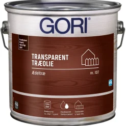 Træolie ^ Gori 107 ÆDELTRÆ OLIE 2,5 L TRANSPARENT