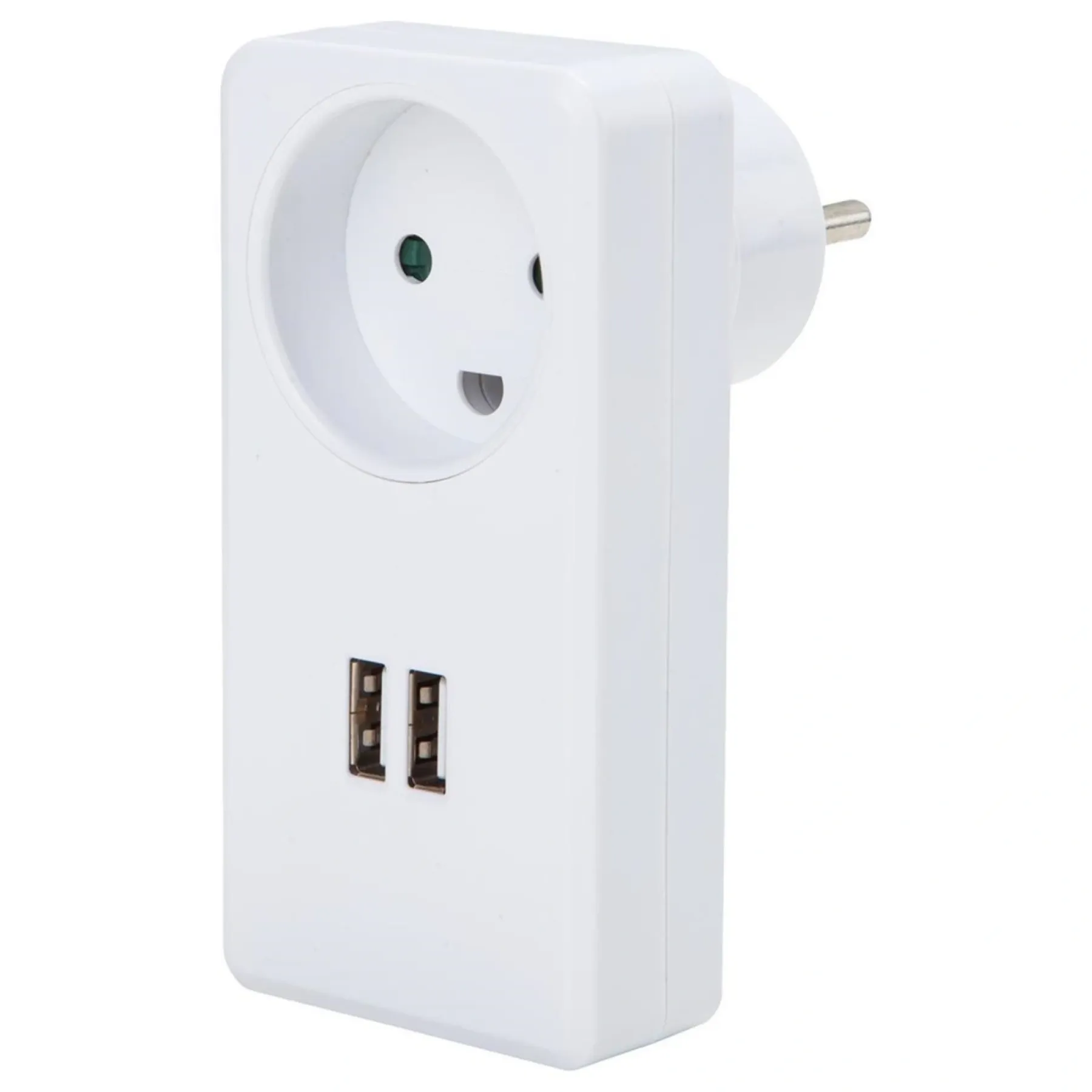 Stikdåser & Stikkontaktrammer ^ Gripo STIKDÅSE HVID M/ 2 USB UDTAG